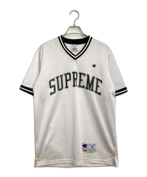 SUPREME（シュプリーム）Supreme (シュプリーム) Champion (チャンピオン) メッシュTシャツ ホワイト×ブラック サイズ:Sの古着・服飾アイテム