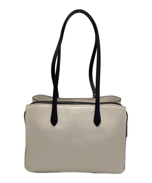 Kate Spade（ケイトスペード）Kate Spade (ケイトスペード) ハドソンカラーブロックラージワークトートバッグ ベージュ×ブラックの古着・服飾アイテム
