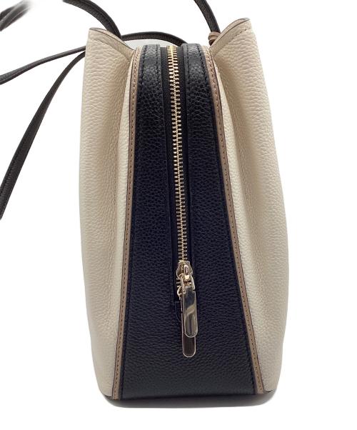 Kate Spade（ケイトスペード）Kate Spade (ケイトスペード) ハドソンカラーブロックラージワークトートバッグ ベージュ×ブラックの古着・服飾アイテム