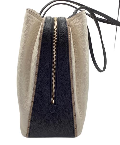 Kate Spade（ケイトスペード）Kate Spade (ケイトスペード) ハドソンカラーブロックラージワークトートバッグ ベージュ×ブラックの古着・服飾アイテム