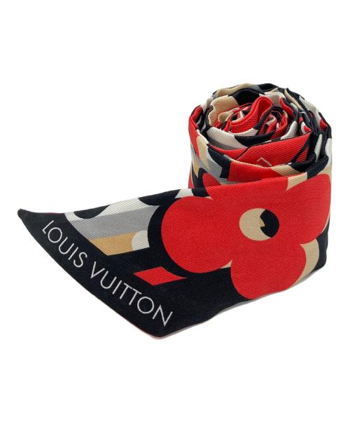 LOUIS VUITTON（ルイ ヴィトン）LOUIS VUITTON (ルイ ヴィトン) シルクスカーフ バンドーBB ポップモノグラム レッド×ブラックの古着・服飾アイテム