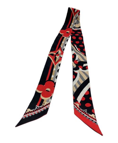 LOUIS VUITTON（ルイ ヴィトン）LOUIS VUITTON (ルイ ヴィトン) シルクスカーフ バンドーBB ポップモノグラム レッド×ブラックの古着・服飾アイテム