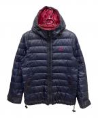 BURBERRY BLACK LABELバーバリーブラックレーベル）の古着「リバーシブルライトダウンジャケット」｜ネイビー×ピンク