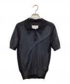 Maison Margielaメゾンマルジェラ）の古着「ニットポロシャツ」｜ブラック