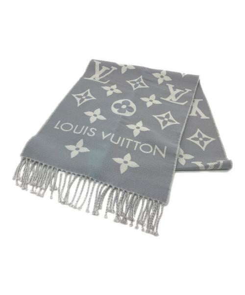 LOUIS VUITTON（ルイ ヴィトン）LOUIS VUITTON (ルイ ヴィトン) マフラー エシャルプ LV エセンシャル モノグラム グレー×ホワイトの古着・服飾アイテム