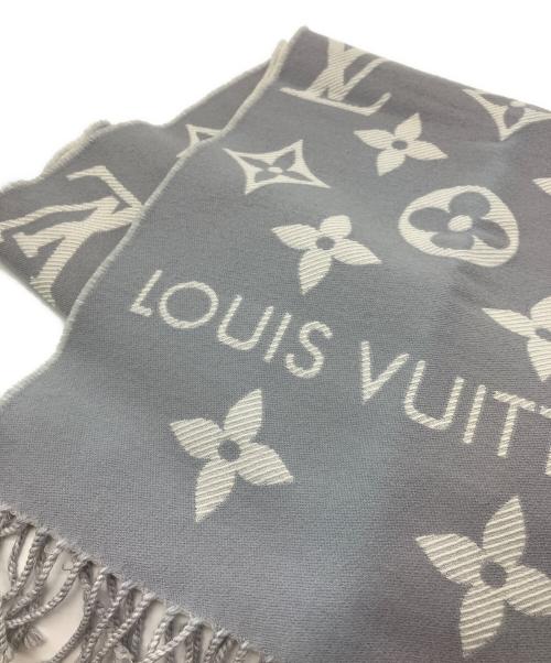 LOUIS VUITTON（ルイ ヴィトン）LOUIS VUITTON (ルイ ヴィトン) マフラー エシャルプ LV エセンシャル モノグラム グレー×ホワイトの古着・服飾アイテム