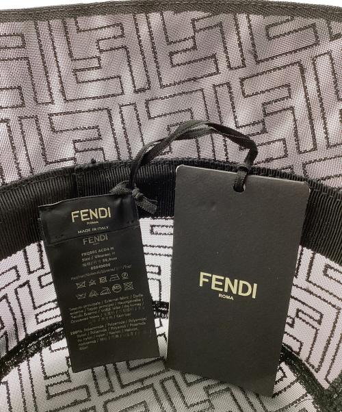 FENDI（フェンディ）FENDI (フェンディ) メッシュバケットハット ブラックの古着・服飾アイテム