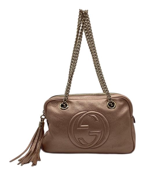 GUCCI（グッチ）GUCCI (グッチ) チェーンショルダーバッグ ピンクの古着・服飾アイテム