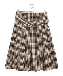 COMME des GARCONS（コムデギャルソン）の古着「チェックプリーツスカート」｜ブラウン×ホワイト