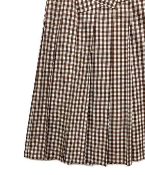 COMME des GARCONS（コムデギャルソン）COMME des GARCONS (コムデギャルソン) チェックプリーツスカート ブラウン×ホワイト サイズ:SSの古着・服飾アイテム