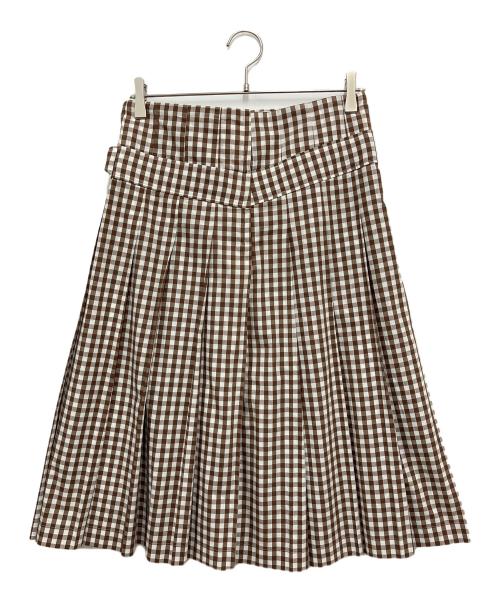 COMME des GARCONS（コムデギャルソン）COMME des GARCONS (コムデギャルソン) チェックプリーツスカート ブラウン×ホワイト サイズ:SSの古着・服飾アイテム