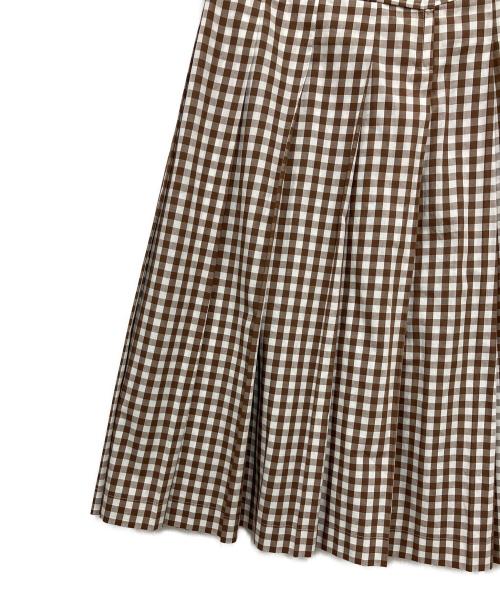 COMME des GARCONS（コムデギャルソン）COMME des GARCONS (コムデギャルソン) チェックプリーツスカート ブラウン×ホワイト サイズ:SSの古着・服飾アイテム