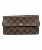 LOUIS VUITTONルイ ヴィトン）の古着「長財布 ダミエ ポルトフォイユ・サラ」｜ブラウン