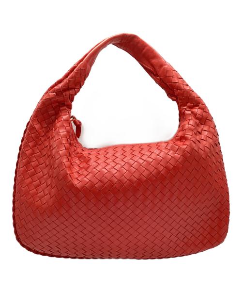 BOTTEGA VENETA（ボッテガベネタ）BOTTEGA VENETA (ボッテガベネタ) イントレチャートハンドバッグ レッドの古着・服飾アイテム
