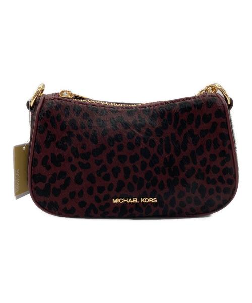 MICHAEL KORS（マイケル・コース）MICHAEL KORS (マイケルコース) 2WAYハラコポーチ ボルドー×ブラックの古着・服飾アイテム