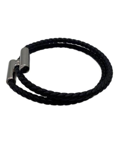 HERMES（エルメス）HERMES (エルメス) レザーブレスレット トゥルニ トレッセ ブラックの古着・服飾アイテム