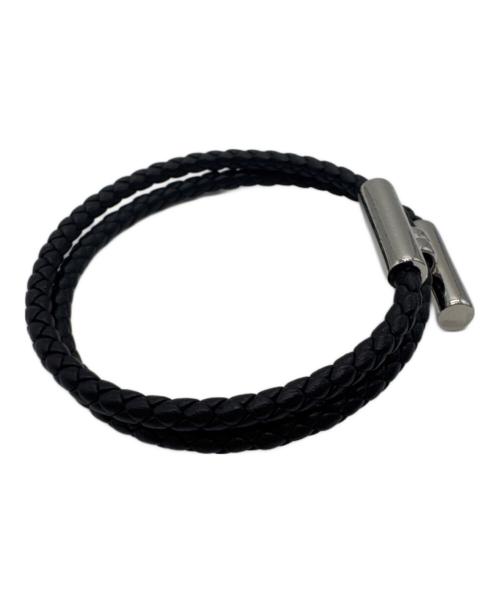 HERMES（エルメス）HERMES (エルメス) レザーブレスレット トゥルニ トレッセ ブラックの古着・服飾アイテム