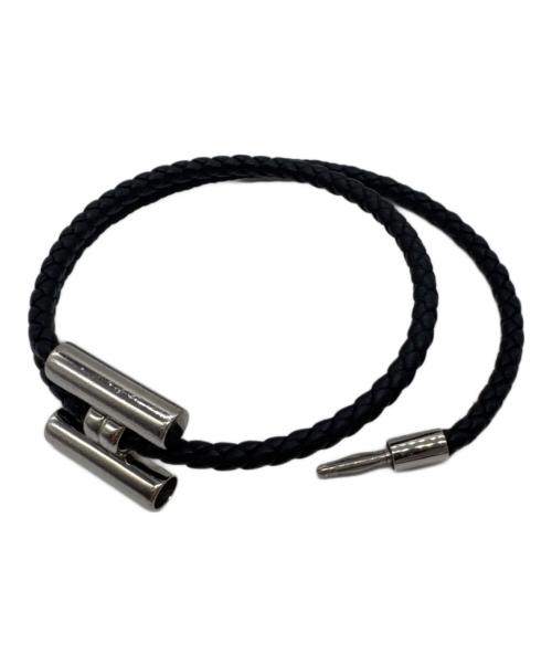 HERMES（エルメス）HERMES (エルメス) レザーブレスレット トゥルニ トレッセ ブラックの古着・服飾アイテム