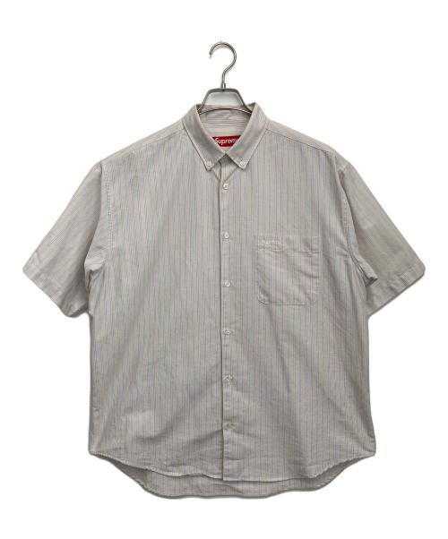 SUPREME（シュプリーム）SUPREME (シュプリーム) Loose Fit Oxford S/S ベージュ×ブルー サイズ:Mの古着・服飾アイテム