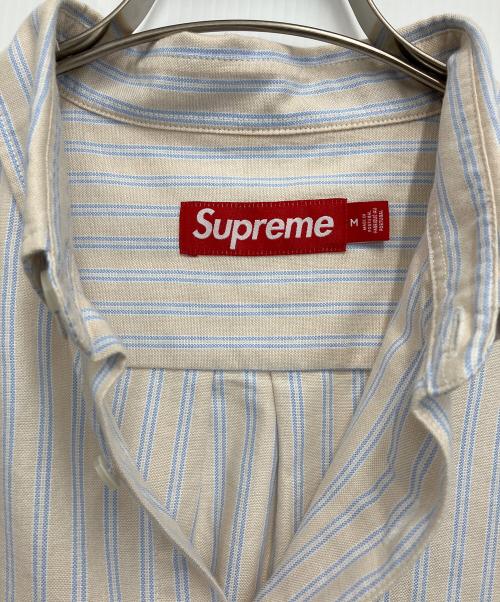SUPREME（シュプリーム）SUPREME (シュプリーム) Loose Fit Oxford S/S ベージュ×ブルー サイズ:Mの古着・服飾アイテム