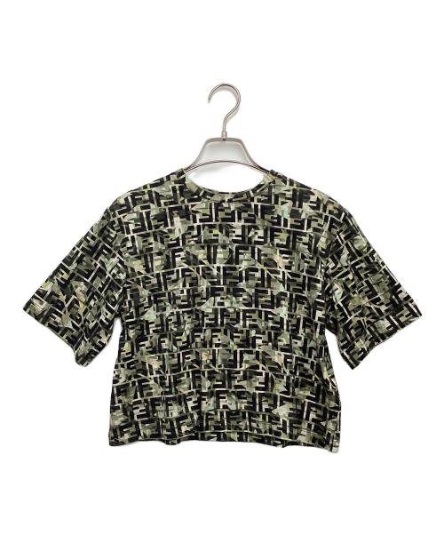 FENDI（フェンディ）FENDI (フェンディ) Tシャツ カーキ×ブラック サイズ:xxs 未使用品の古着・服飾アイテム