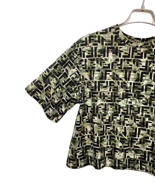 FENDI（フェンディ）FENDI (フェンディ) Tシャツ カーキ×ブラック サイズ:xxs 未使用品の古着・服飾アイテム