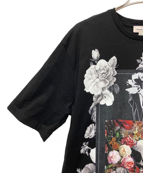 ALEXANDER McQUEEN（アレキサンダーマックイーン）ALEXANDER McQUEEN (アレキサンダーマックイーン) フラワーTシャツ ブラック サイズ:36の古着・服飾アイテム