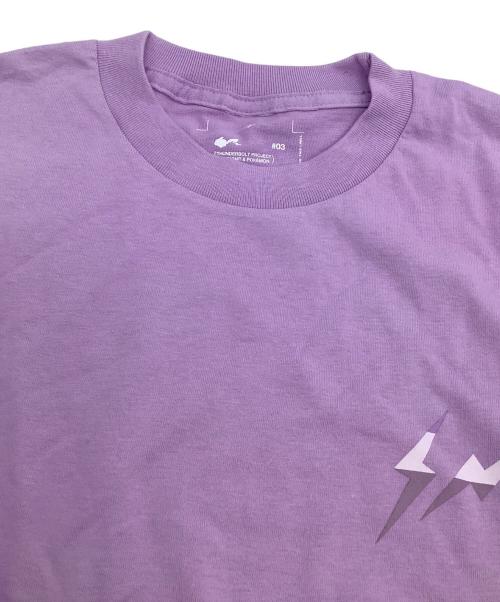 THUNDERBOLT PROJECT BY FRGMT & POKEMON（サンダーボルトプロジェクト フラグメントアンドポケモン）THUNDERBOLT PROJECT BY FRGMT & POKEMON (サンダーボルトプロジェクト フラグメントアンドポケモン) プリントTシャツ パープル サイズ:Lの古着・服飾アイテム