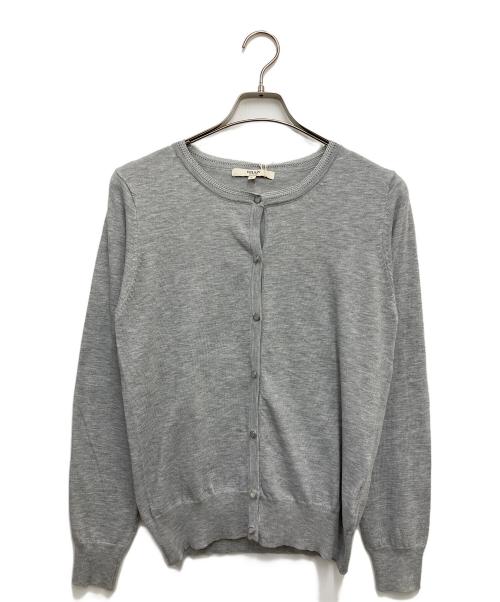 DRAWER（ドゥロワー）DRAWER (ドゥロワー) 薄手カーディガン グレー サイズ:Lの古着・服飾アイテム
