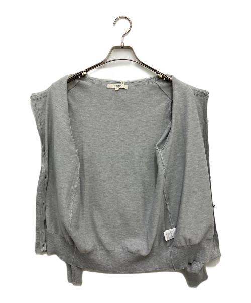 DRAWER（ドゥロワー）DRAWER (ドゥロワー) 薄手カーディガン グレー サイズ:Lの古着・服飾アイテム