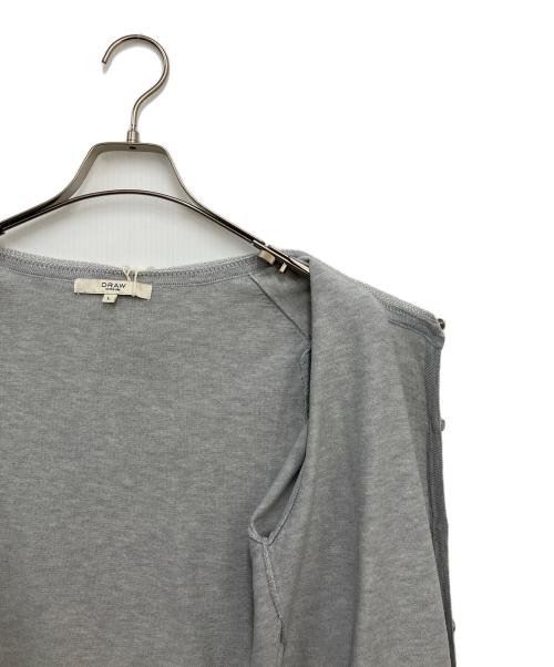 DRAWER（ドゥロワー）DRAWER (ドゥロワー) 薄手カーディガン グレー サイズ:Lの古着・服飾アイテム