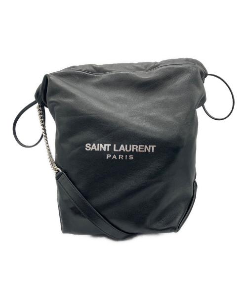 Saint Laurent Paris（サンローランパリ）Saint Laurent Paris (サンローランパリ) テディ 巾着ショルダーバッグ ブラックの古着・服飾アイテム