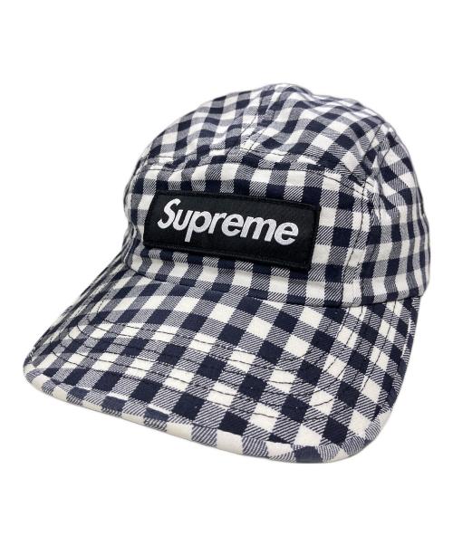 SUPREME（シュプリーム）SUPREME (シュプリーム) gingham camp cap(ギンガムキャンプキャップ) アイボリー×ネイビーの古着・服飾アイテム