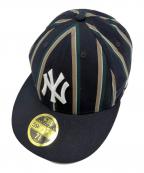 New Eraニューエラ）の古着「59FIFTY LP NY YANKEES BLACK LABEL」｜ネイビー