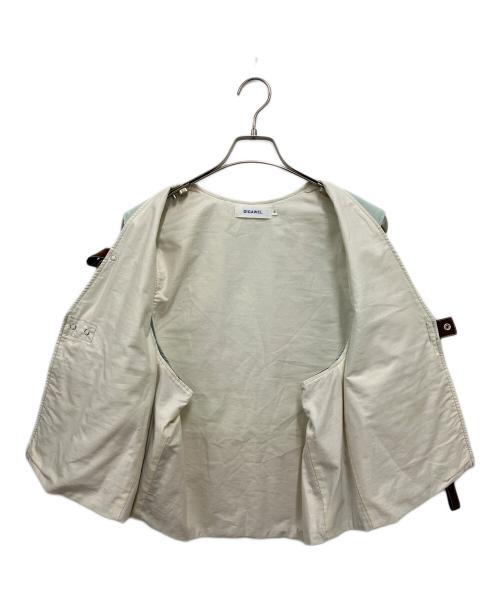 digawel（ディガウェル）DIGAWEL (ディガウェル) UNION (ユニオン) ワークベスト ブラウン×スカイブルー サイズ:Freeの古着・服飾アイテム