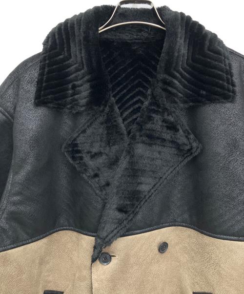 GARNIER（ガルニエ）GARNIER (ガルニエ) フェイクムートンコート ベージュ×ブラック サイズ:Lの古着・服飾アイテム