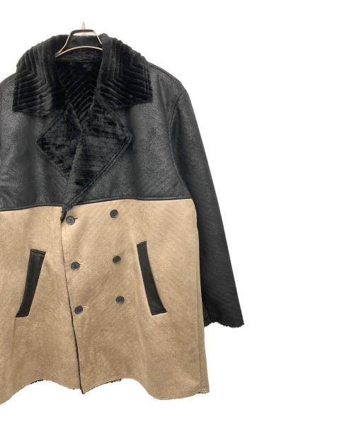 GARNIER（ガルニエ）GARNIER (ガルニエ) フェイクムートンコート ベージュ×ブラック サイズ:Lの古着・服飾アイテム