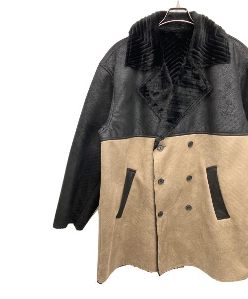 GARNIER（ガルニエ）GARNIER (ガルニエ) フェイクムートンコート ベージュ×ブラック サイズ:Lの古着・服飾アイテム