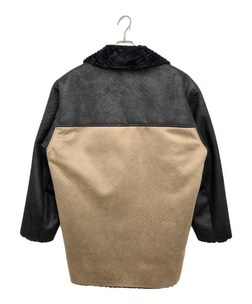 GARNIER（ガルニエ）GARNIER (ガルニエ) フェイクムートンコート ベージュ×ブラック サイズ:Lの古着・服飾アイテム