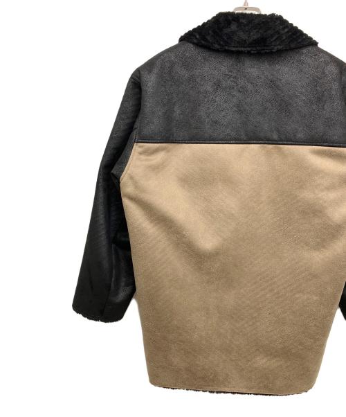 GARNIER（ガルニエ）GARNIER (ガルニエ) フェイクムートンコート ベージュ×ブラック サイズ:Lの古着・服飾アイテム