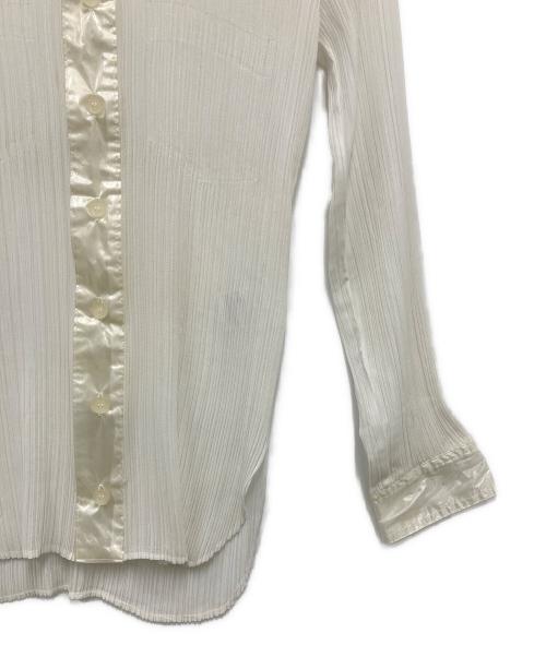 ISSEY MIYAKE（イッセイミヤケ）ISSEY MIYAKE (イッセイミヤケ) 切替プリーツシャツ ホワイト サイズ:Mの古着・服飾アイテム