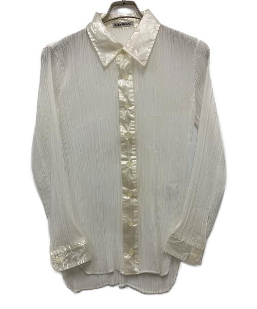 ISSEY MIYAKE（イッセイミヤケ）ISSEY MIYAKE (イッセイミヤケ) 切替プリーツシャツ ホワイト サイズ:Mの古着・服飾アイテム
