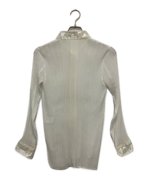ISSEY MIYAKE（イッセイミヤケ）ISSEY MIYAKE (イッセイミヤケ) 切替プリーツシャツ ホワイト サイズ:Mの古着・服飾アイテム