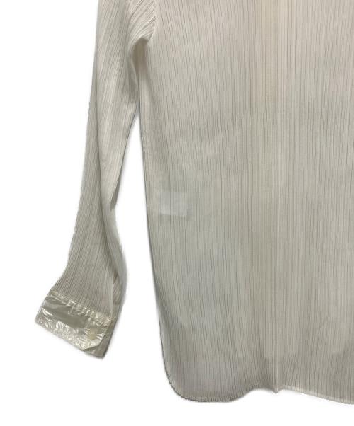 ISSEY MIYAKE（イッセイミヤケ）ISSEY MIYAKE (イッセイミヤケ) 切替プリーツシャツ ホワイト サイズ:Mの古着・服飾アイテム