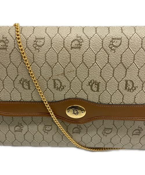 Christian Dior（クリスチャン ディオール）Christian Dior (クリスチャン ディオール) ハニカム柄　チェーンショルダーバッグ ブラウン×ベージュの古着・服飾アイテム