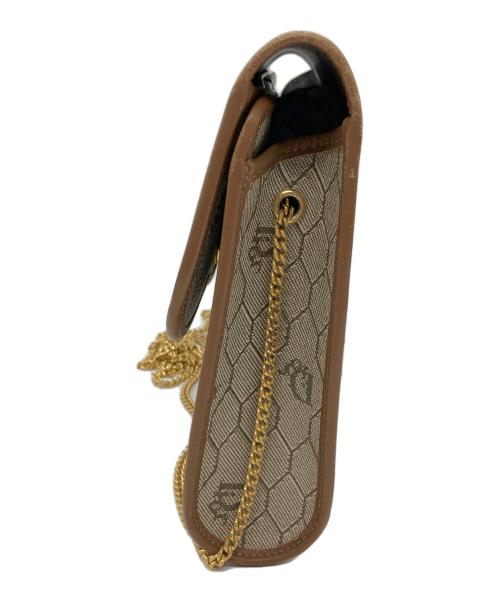 Christian Dior（クリスチャン ディオール）Christian Dior (クリスチャン ディオール) ハニカム柄　チェーンショルダーバッグ ブラウン×ベージュの古着・服飾アイテム