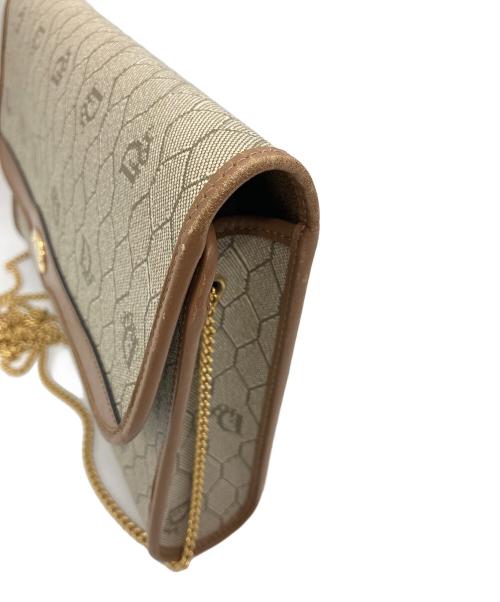 Christian Dior（クリスチャン ディオール）Christian Dior (クリスチャン ディオール) ハニカム柄　チェーンショルダーバッグ ブラウン×ベージュの古着・服飾アイテム