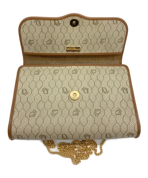 Christian Dior（クリスチャン ディオール）Christian Dior (クリスチャン ディオール) ハニカム柄　チェーンショルダーバッグ ブラウン×ベージュの古着・服飾アイテム