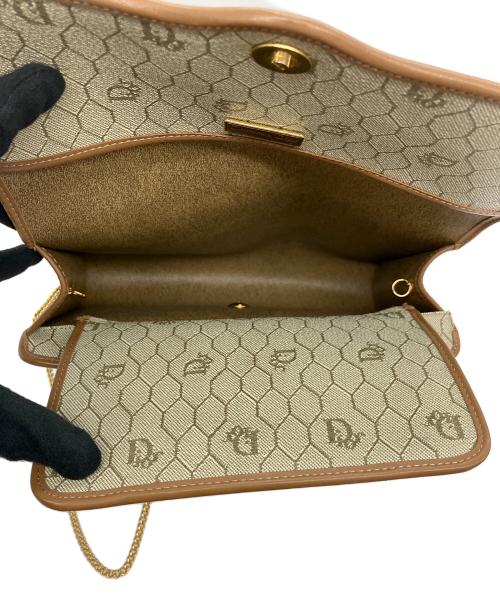 Christian Dior（クリスチャン ディオール）Christian Dior (クリスチャン ディオール) ハニカム柄　チェーンショルダーバッグ ブラウン×ベージュの古着・服飾アイテム