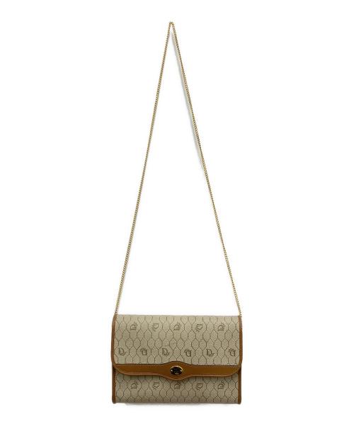 Christian Dior（クリスチャン ディオール）Christian Dior (クリスチャン ディオール) ハニカム柄　チェーンショルダーバッグ ブラウン×ベージュの古着・服飾アイテム